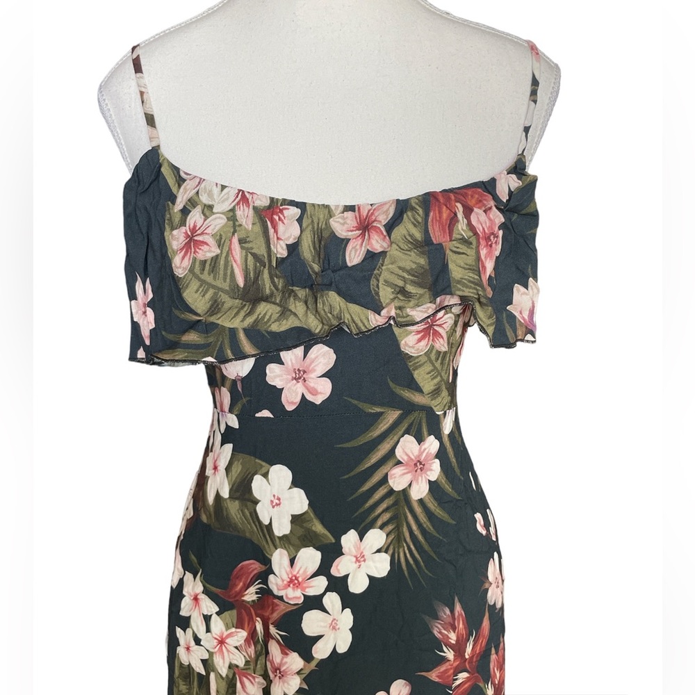 Chaser Tropical Print Strappy Tie-Back Maxi Dress M - Picture 6 of 10